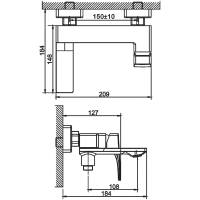 Смеситель для ванны с душем BELZ B60709-3 оружейная сталь