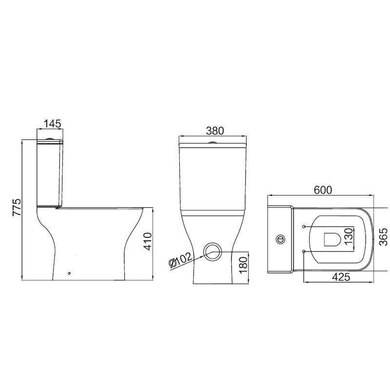 Унитаз-компакт напольный AZARIO Iris AZ-8353 глянцевый белый