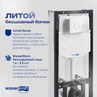 Система инсталляции для унитазов Wasserkraft Aller 10TLT.010.ME.WH01 с кнопкой смыва белой