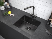 Мойка кухонная Paulmark Vista PM304444-GM вороненая сталь