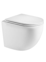 Унитаз безободковый подвесной с сиденьем микролифт, технология смыва Rimless, белый матовый