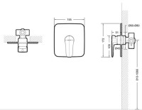 Встраиваемый смеситель для душа и ванны Bravat Source PB8173218CP-ENG хром