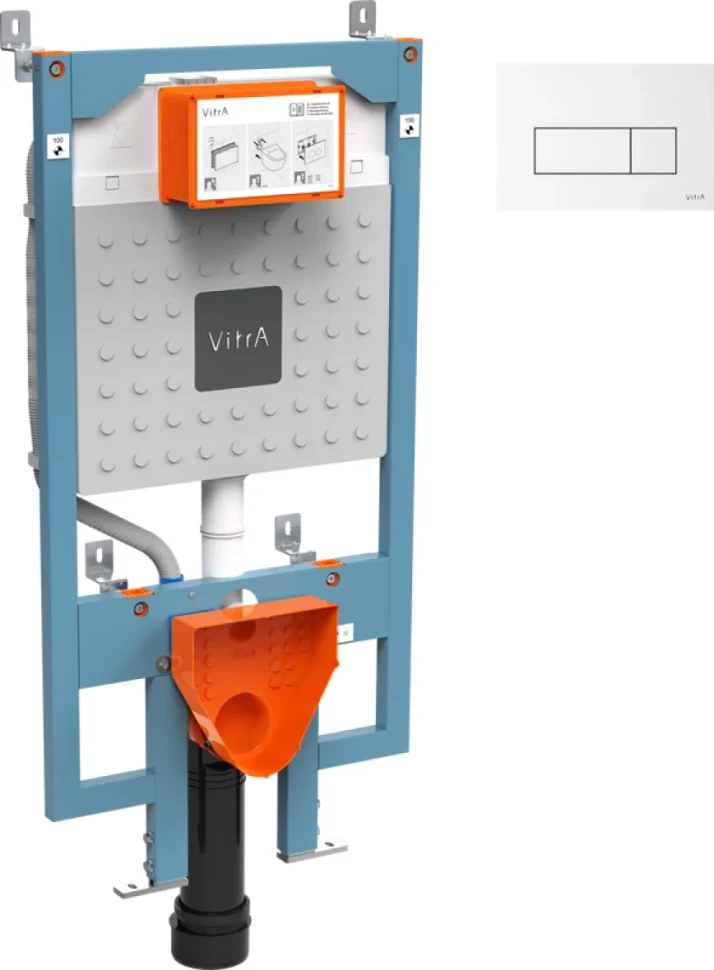 Система инсталляции для унитазов VitrA V8 768-5800-01 с кнопкой смыва Root Square 740-2300 белой глянцевой