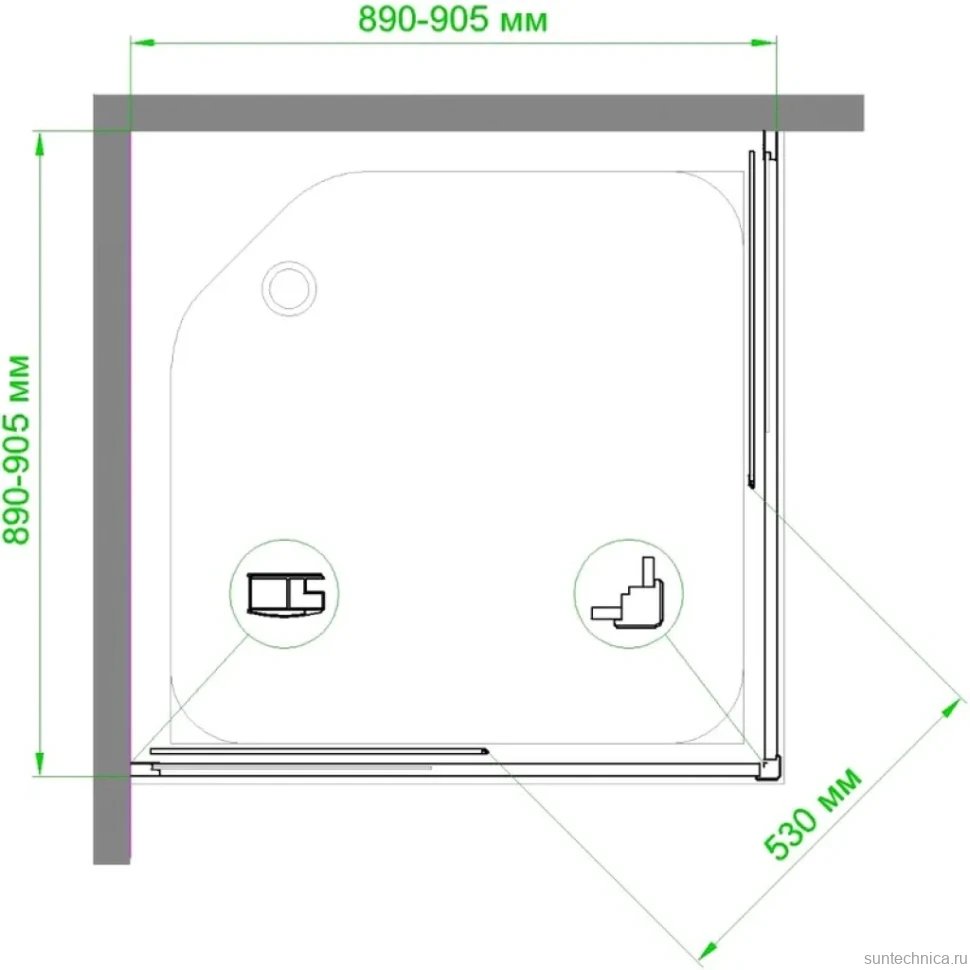 Душевой уголок Royal Bath HPD RB90HPD-C-BL 90x90