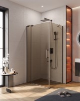 Душевой уголок Cezares Slider AH 1 100-70/80 BR GM профиль оружейная сталь, стекло бронза