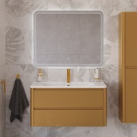 Тумба с раковиной Cezares Relax 100 брашированное золото, раковина Cezares CZR-1000/480-LV-MR-NV