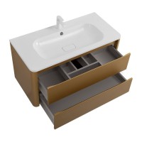 Тумба с раковиной Cezares Relax 100 брашированное золото, раковина Cezares CZR-1000/480-LV-MR-NV