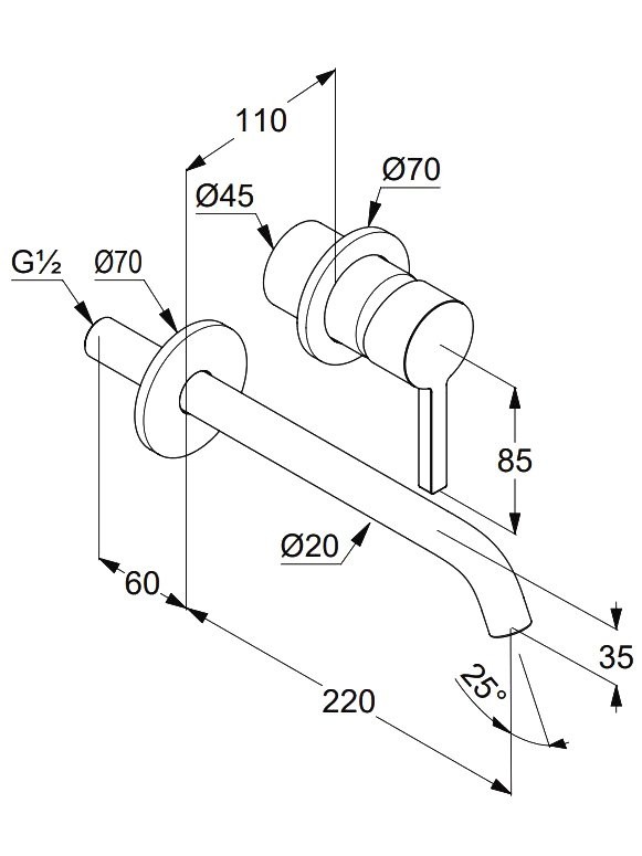 Смеситель для раковины Kludi Nova Fonte Pura 20245N015 С ВНУТРЕННЕЙ ЧАСТЬЮ, брашированное золото PVD