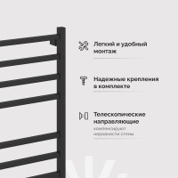 Полотенцесушитель электрический EWRIKA Пенелопа L2 80х40, черный матовый