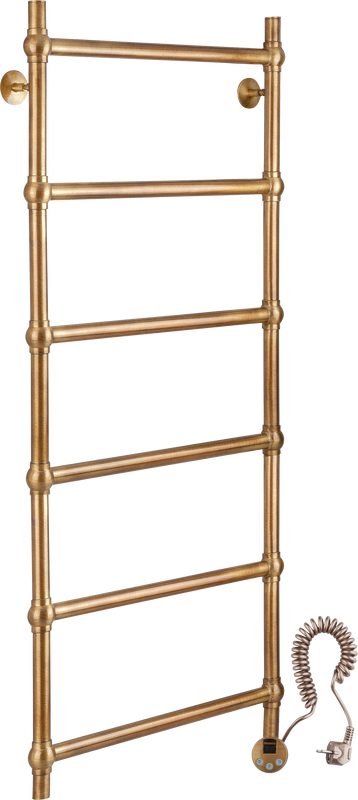 Полотенцесушитель электрический Secado Флоренция 1 125x55 см, подключение справа, бронза, лесенка, латунь