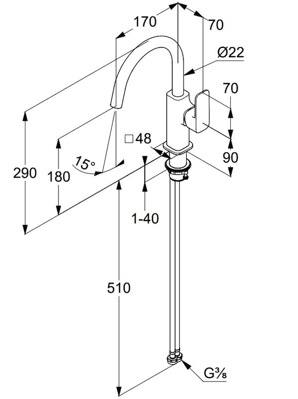 Смеситель для раковины Kludi Renon 42028N275 оружейная сталь PVD