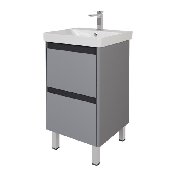 Тумба с раковиной Dreja Luxury Plus 50 подвесная, серый базальт