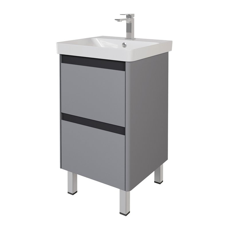 Тумба с раковиной Dreja Luxury Plus 50 подвесная, серый базальт