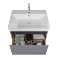 Тумба с раковиной Dreja Luxury Plus 50 подвесная, серый базальт