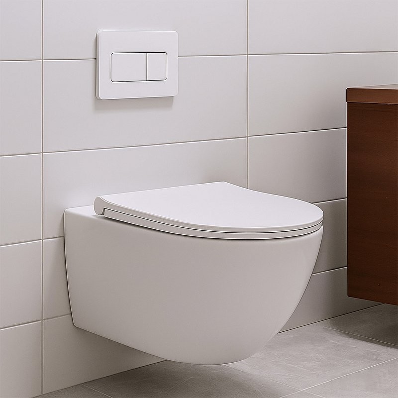 Унитаз подвесной AZARIO Bonelle AZ-2801E безободковый, с микролифтом