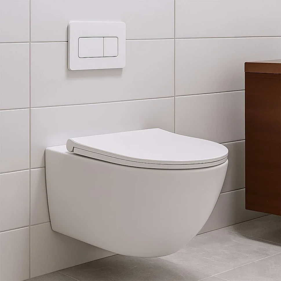 Унитаз подвесной AZARIO Bonelle AZ-2801E безободковый, с микролифтом