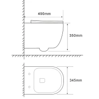 Унитаз подвесной AZARIO Bonelle AZ-2801E безободковый, с микролифтом