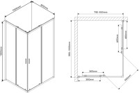 Душевой уголок Vincea Scala VSS-2SC8010CL 100x80, профиль хром, стекло прозрачное