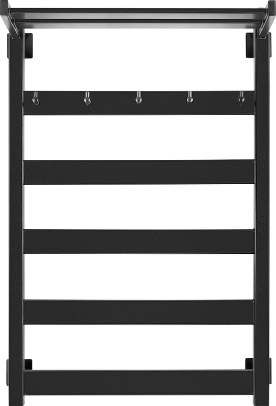 Полотенцесушитель водяной Secado Комано 1 КСП 85x55 см, матовый черный, лесенка, с полкой