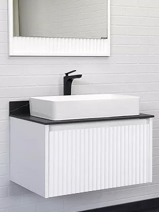 Тумба с раковиной Comforty Марсель 75 подвесная, матовая белая, раковина Comforty 78189