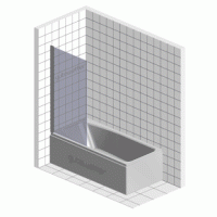 Шторка на ванну Kubele DE020 DE020P601-MAT-BLM- 70х150 150х70, профиль черный матовый, стекло матовое