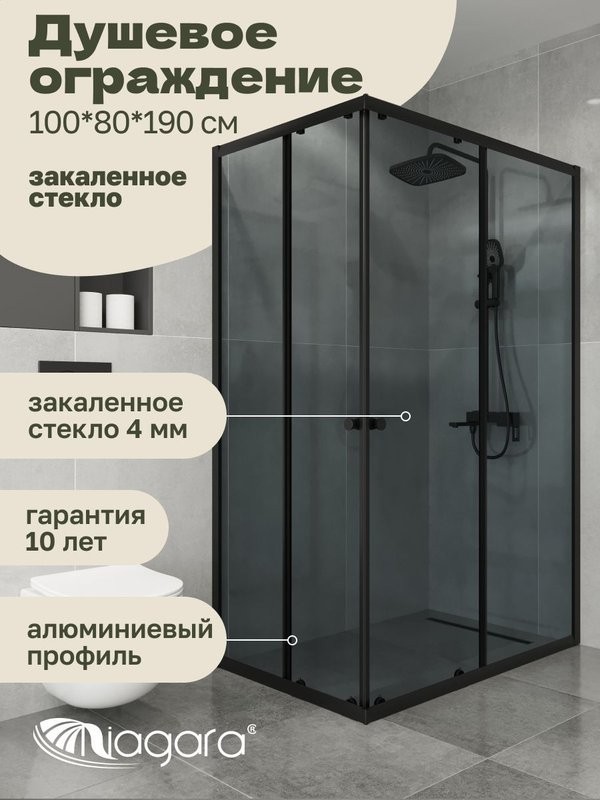 Душевая перегородка Niagara Eco NG-1018-14QT (100x80x190 см)