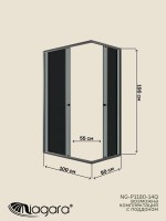 Душевая перегородка Niagara Eco NG-1018-14QT (100x80x190 см)
