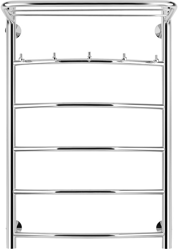 Полотенцесушитель электрический Secado Милан 1 КСП 85x55 см, подключение справа, глянцевый хром, лесенка, с полкой