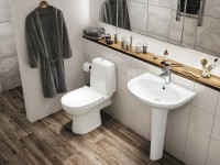 Унитаз-компакт напольный Santek Цезарь 1WH301746 с микролифтом, белый