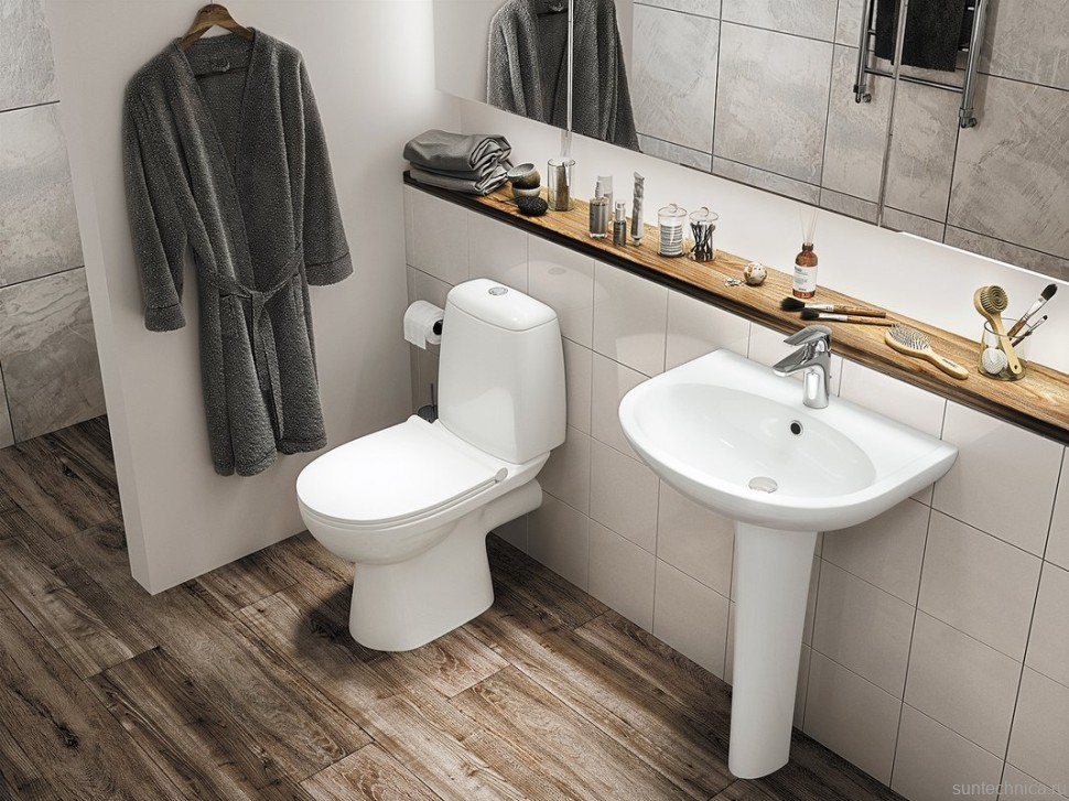 Унитаз-компакт напольный Santek Цезарь 1WH301746 с микролифтом, белый