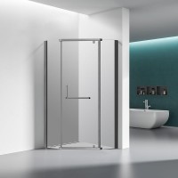 Душевой уголок Veconi Rovigo RV-36GR 100х100 см, профиль брашированный графит, стекло прозрачное