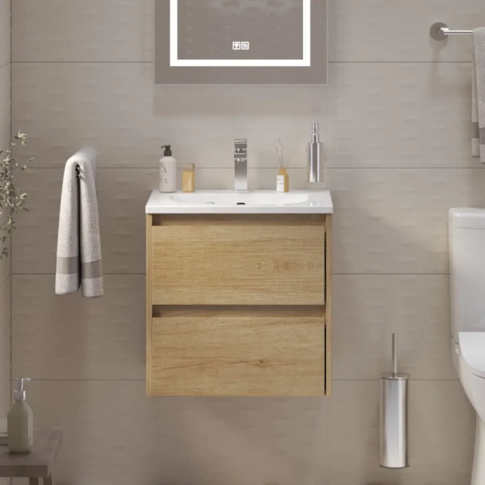 Мебель для ванной комнаты BelBagno Kraft 39 50 rovere nebrasca nature, раковина BB-8099-3-50