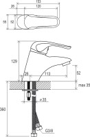 Смеситель для раковины Ravak Rosa RS 012.00