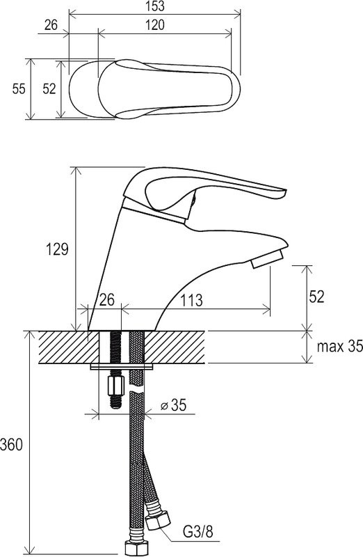 Смеситель для раковины Ravak Rosa RS 012.00