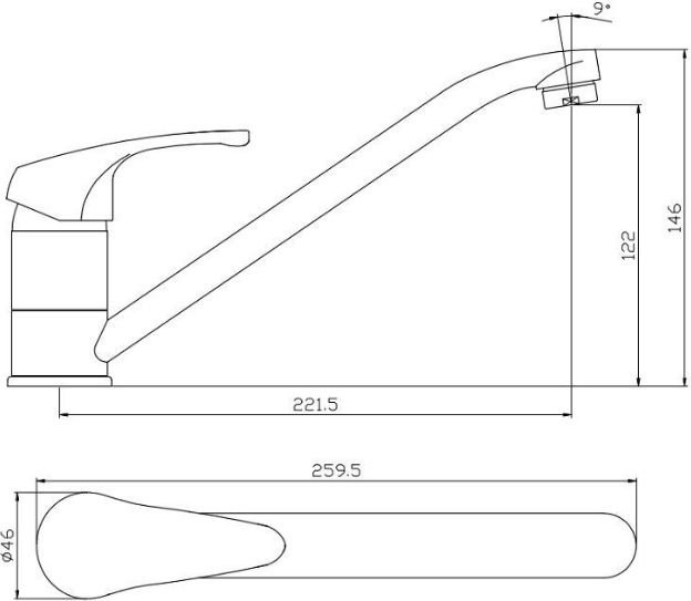 Смеситель для кухни Aquanet Practic AF100-40С
