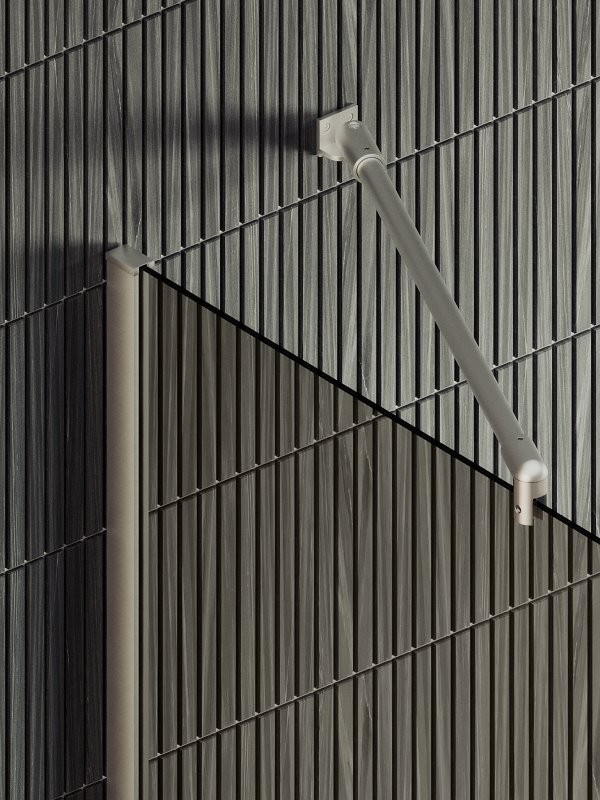 Душевая перегородка Maybahglass MGD-1459-5ш 99 см, профиль хром матовый, стекло бронза