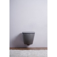 Комплект 3 в 1 Унитаз подвесной Esbano Azalea ESUPAZALGM + Инсталляция Fram + Кнопка ESINMTP21ST цвет сатин