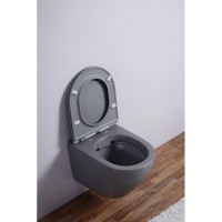 Комплект 3 в 1 Унитаз подвесной Esbano Azalea ESUPAZALGM + Инсталляция Fram + Кнопка ESINMTP21ST цвет сатин