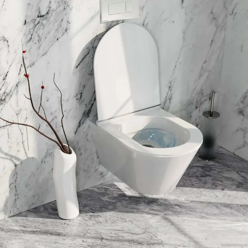 Унитаз подвесной KERAMA MARAZZI Plaza Modern PLMR.wc.02 безободковый, с микролифтом