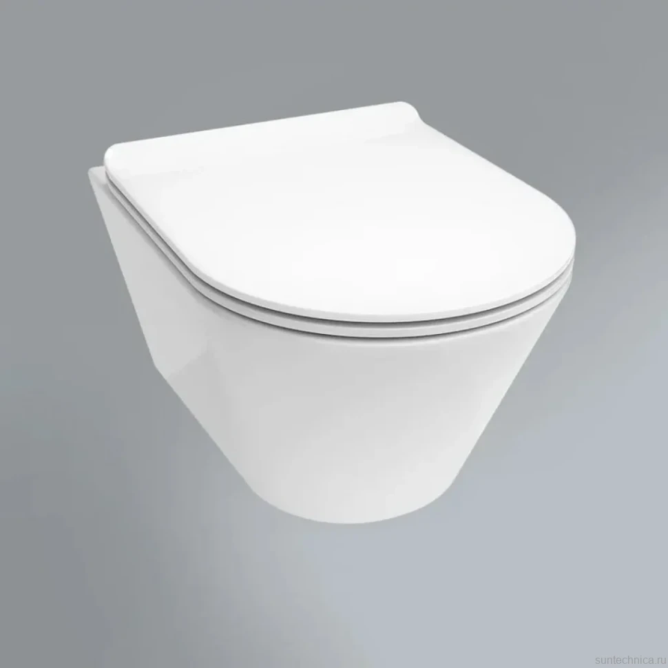 Унитаз подвесной KERAMA MARAZZI Plaza Modern PLMR.wc.02 безободковый, с микролифтом