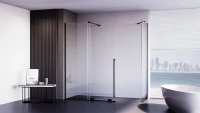 Душевой уголок Veconi Premium Trento PTC-SP-50B 100х80 см, профиль матовый черный, стекло прозрачное