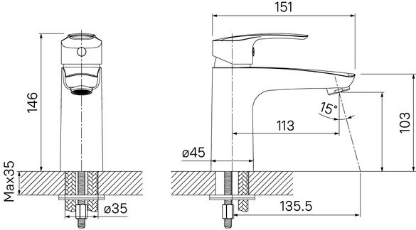 Смеситель для раковины IDDIS Ray RAYSB00i01