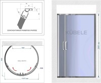 Душевой уголок Kubele DE018 DE018RR4L-CLN-BR 105х105, профиль бронза светлая