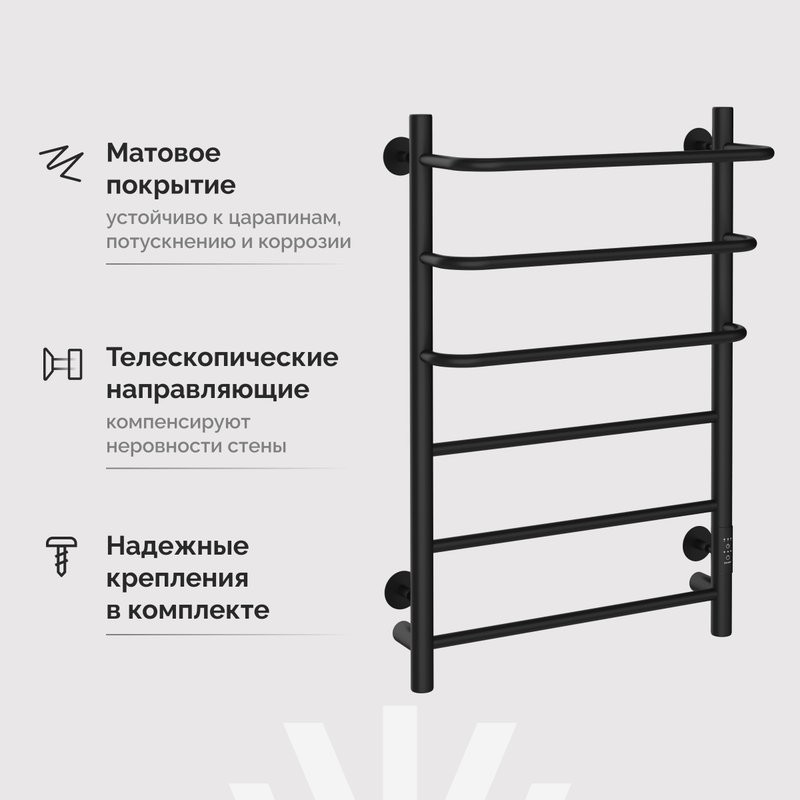 Полотенцесушитель электрический EWRIKA Сафо П 80х50, черный