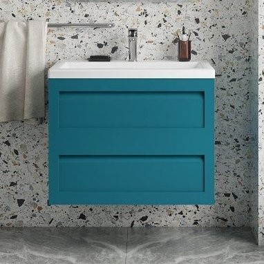 Тумба под раковину Art&Max Platino 75, подвесная, бирюзовая матовая