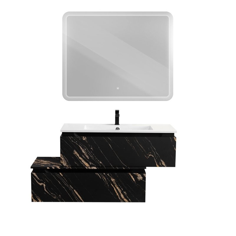 Мебель для ванной комнаты Cezares Slider 100 подвесная, 2 ящика, черный фьюжн