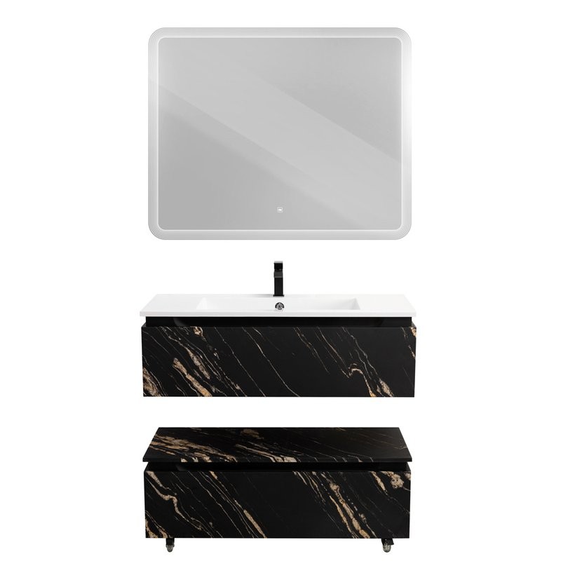 Мебель для ванной комнаты Cezares Slider 100 подвесная, 2 ящика, черный фьюжн