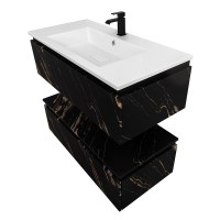 Мебель для ванной комнаты Cezares Slider 100 подвесная, 2 ящика, черный фьюжн