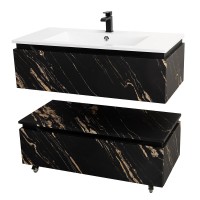 Мебель для ванной комнаты Cezares Slider 100 подвесная, 2 ящика, черный фьюжн