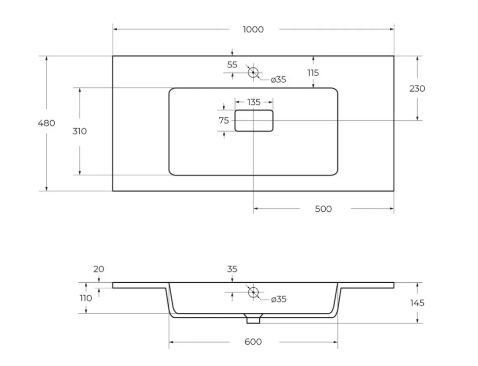 Мебель для ванной комнаты Cezares Slider 100 подвесная, 2 ящика, черный фьюжн